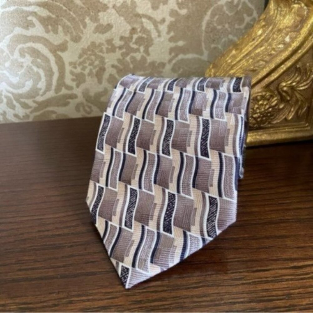 Vtg Egon Von Fursternberg Men's Classic Geometric Silk Tie